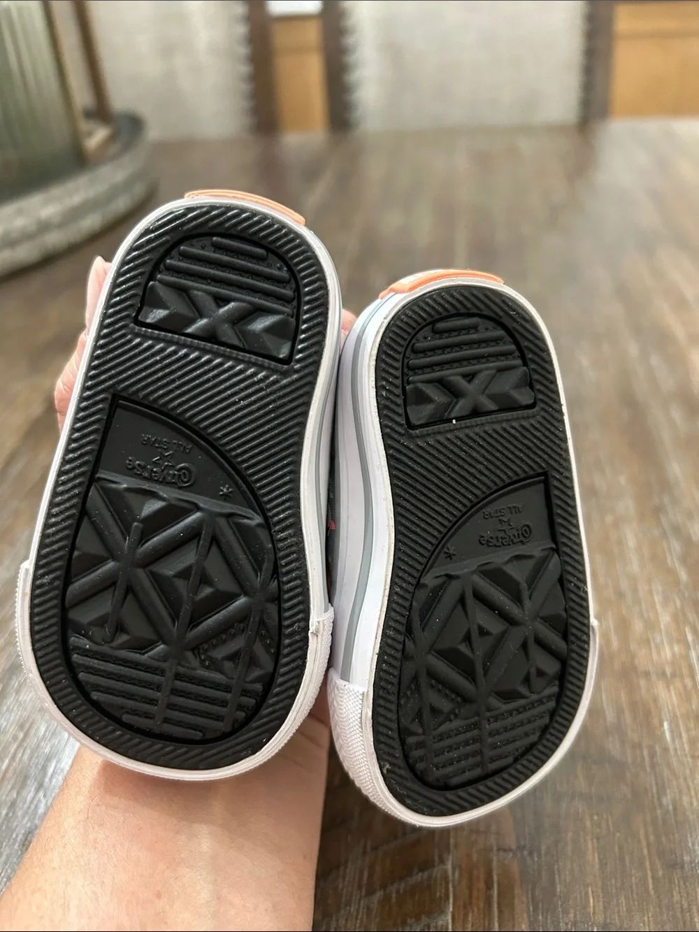Converse Kids High-Top Sneakers in Gray with Coral Penguin Print